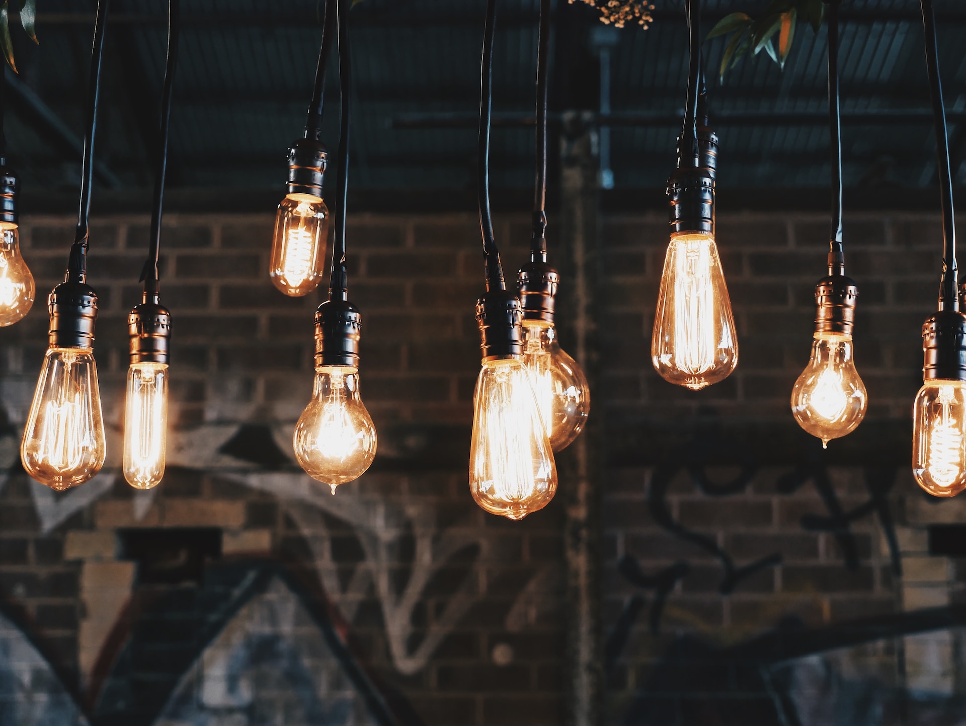 hanging lights in studio